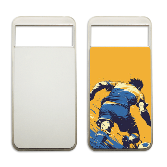 Coque sublimation 2D TPU pour Google Pixel 9Pro, 9 5G, 8A, 8, 7 Pro, 7, 6, 5, 4, 3XL, 3. La plaque arrière en aluminium dédiée à la sublimation permet la personnalisation de la coque.