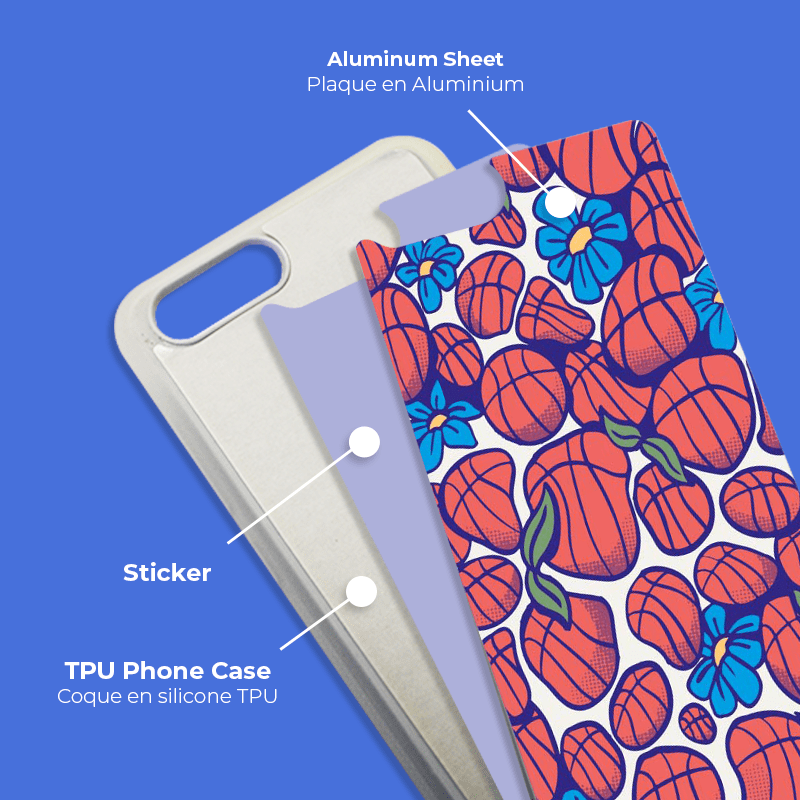 Coque sublimation 2D TPU pour Honor 30 Pro, 30, 20, 20 Lite, 10, 9, 8, 7, 6, 5, View30, View20, View10. La plaque arrière en aluminium dédiée à la sublimation permet la personnalisation de la coque.