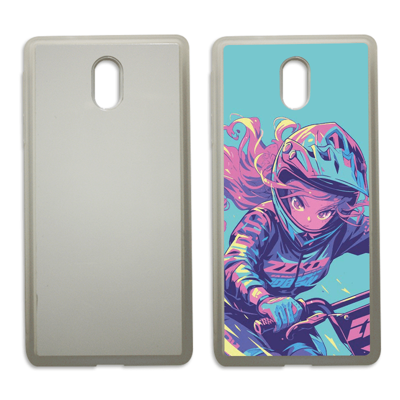 Coque sublimation 2D TPU pour Nokia 6, 3. La plaque arrière en aluminium dédiée à la sublimation permet la personnalisation de la coque.