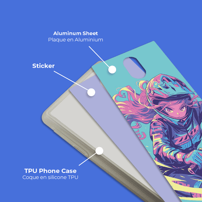 Coque sublimation 2D TPU pour Nokia 6, 3. La plaque arrière en aluminium dédiée à la sublimation permet la personnalisation de la coque.