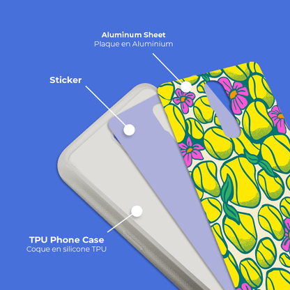 Coque sublimation 2D TPU pour Oppo Reno 6 5G, 6 Pro, Z. La plaque arrière en aluminium dédiée à la sublimation permet la personnalisation de la coque.