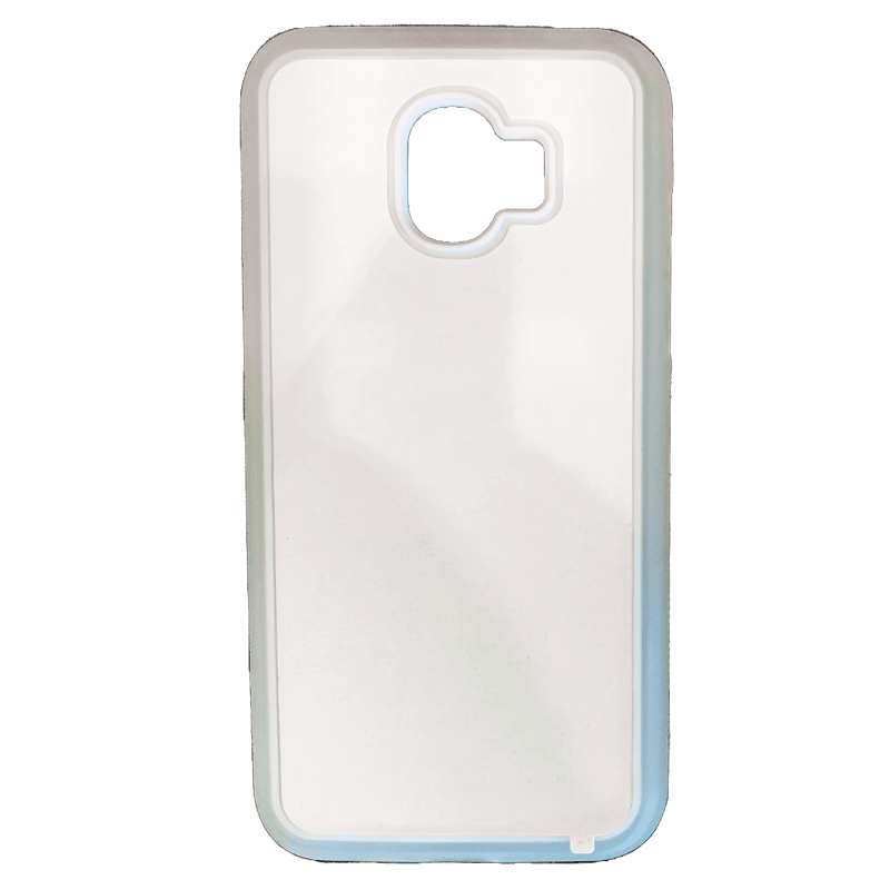 Coque sublimation 2D TPU pour Samsung Galaxy J8, J7, J6 Plus, J6, J5, J4 Prime, J4, J3, J2. La plaque arrière en aluminium dédiée à la sublimation permet la personnalisation de la coque.