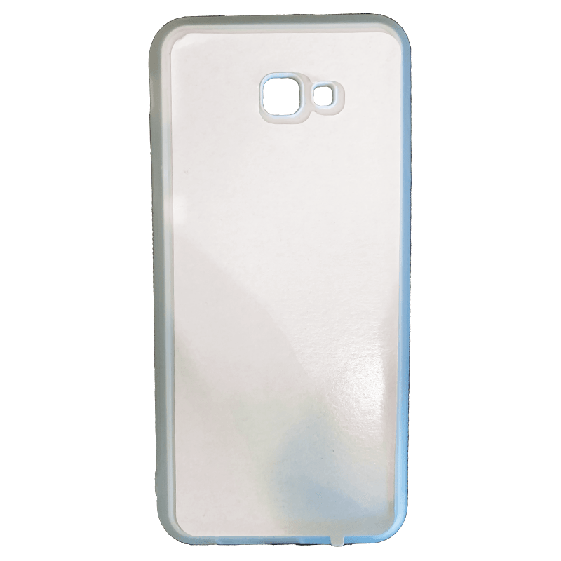 Coque sublimation 2D TPU pour Samsung Galaxy J8, J7, J6 Plus, J6, J5, J4 Prime, J4, J3, J2. La plaque arrière en aluminium dédiée à la sublimation permet la personnalisation de la coque.