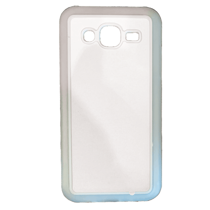 Coque sublimation 2D TPU pour Samsung Galaxy J8, J7, J6 Plus, J6, J5, J4 Prime, J4, J3, J2. La plaque arrière en aluminium dédiée à la sublimation permet la personnalisation de la coque.