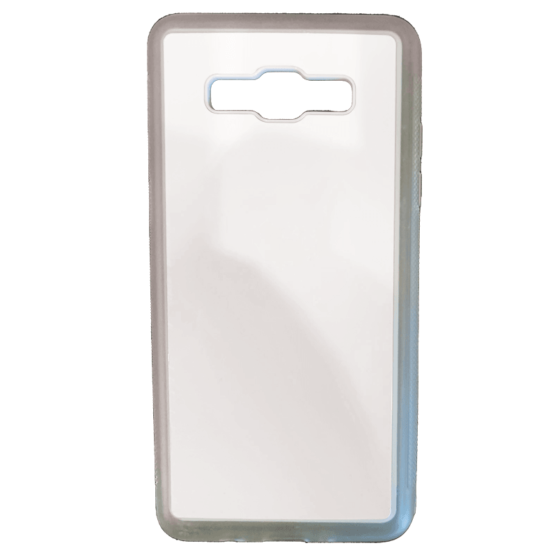 Coque sublimation 2D TPU pour Samsung Galaxy J8, J7, J6 Plus, J6, J5, J4 Prime, J4, J3, J2. La plaque arrière en aluminium dédiée à la sublimation permet la personnalisation de la coque.