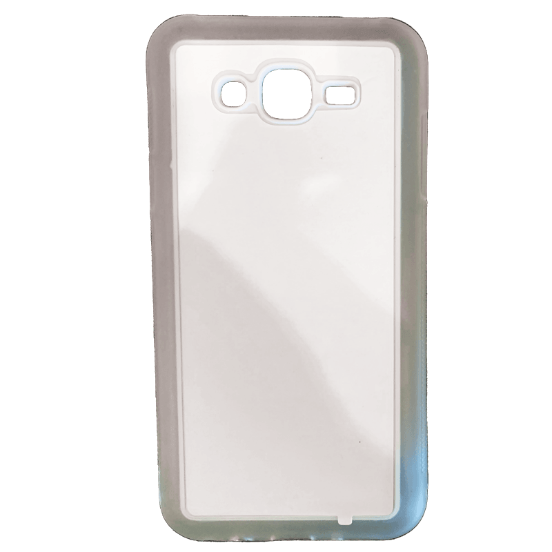 Coque sublimation 2D TPU pour Samsung Galaxy J8, J7, J6 Plus, J6, J5, J4 Prime, J4, J3, J2. La plaque arrière en aluminium dédiée à la sublimation permet la personnalisation de la coque.