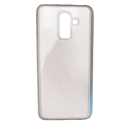 Coque sublimation 2D TPU pour Samsung Galaxy J8, J7, J6 Plus, J6, J5, J4 Prime, J4, J3, J2. La plaque arrière en aluminium dédiée à la sublimation permet la personnalisation de la coque.