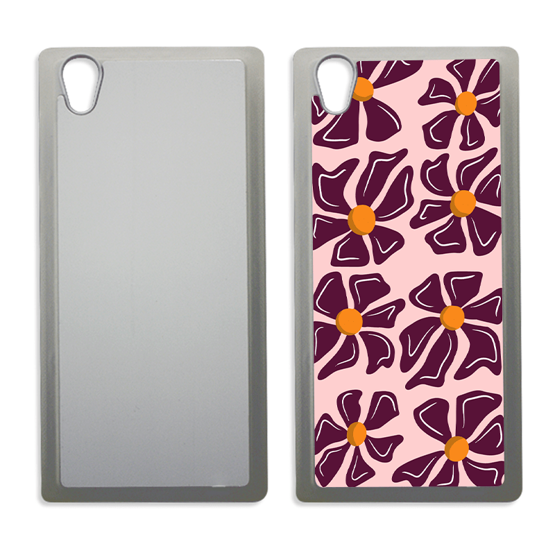 Coque sublimation 2D TPU pour Sony XPeria L3, L2. La plaque arrière en aluminium dédiée à la sublimation permet la personnalisation de la coque.