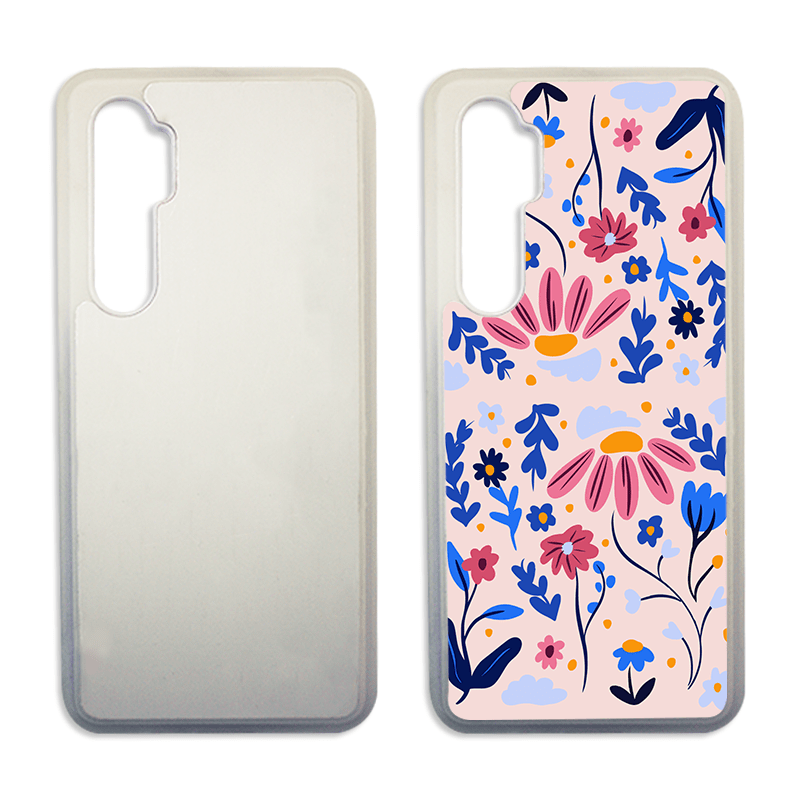 Coque sublimation 2D TPU pour Xiaomi Mi Note 10 Pro, Note 10, Note 10 Lite. La plaque arrière en aluminium dédiée à la sublimation permet la personnalisation de la coque