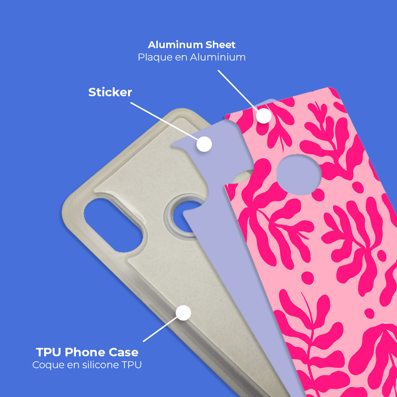 Coque sublimation 2D TPU pour Xiaomi Redmi Note 13R Pro, 13 Pro Plus, 13 5G, 13 4G, 12, 11S, 11, 10S, 10, 9 Pro Max, 9, 8T, 8, 7, 6, 5. La plaque arrière en aluminium dédiée à la sublimation permet la personnalisation de la coque