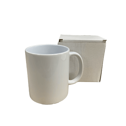 Weißer glänzender Keramikbecher, sublimierbar, 325 cl 11 oz