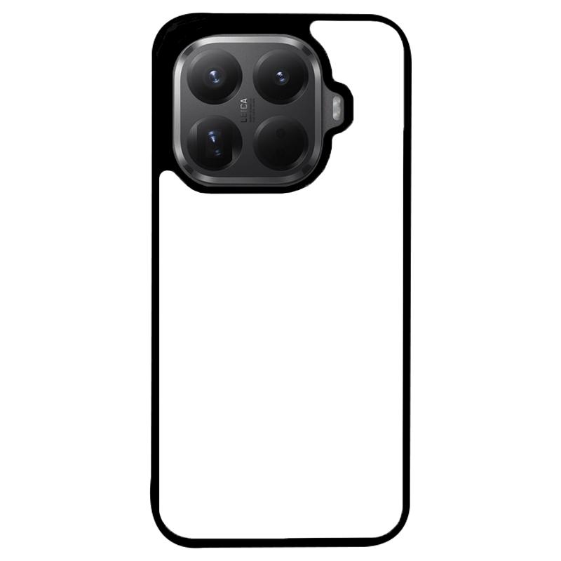Coque sublimation 2D TPU en silicone contour noir pour Xiaomi 15T Pro. La plaque arrière blanche dédiée à la sublimation permet la personnalisation complète de la coque avec vos visuels.