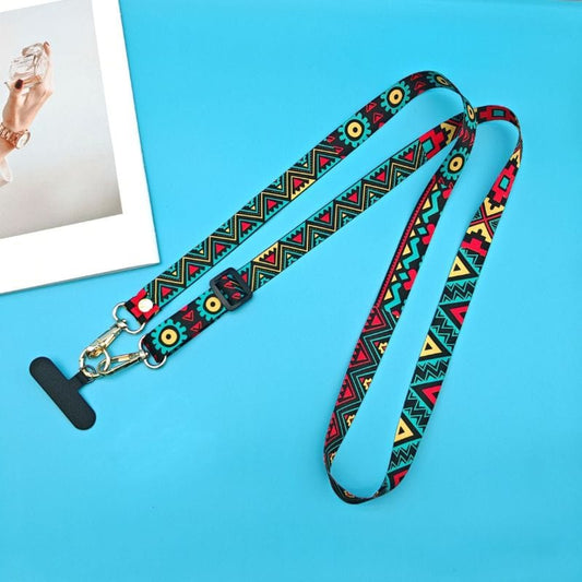 Cordon de téléphone coloré avec des motifs aztèque