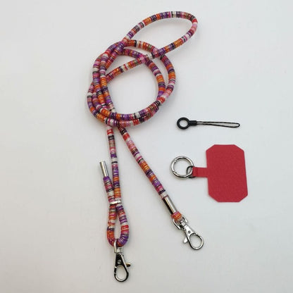 Cordon dans les tons violacés et rose universel pour n'importe quelle coque de téléphone