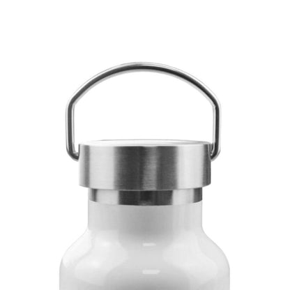 Gourde blanche avec bouchon assez large pour. insérer des glaçons dans le thermos