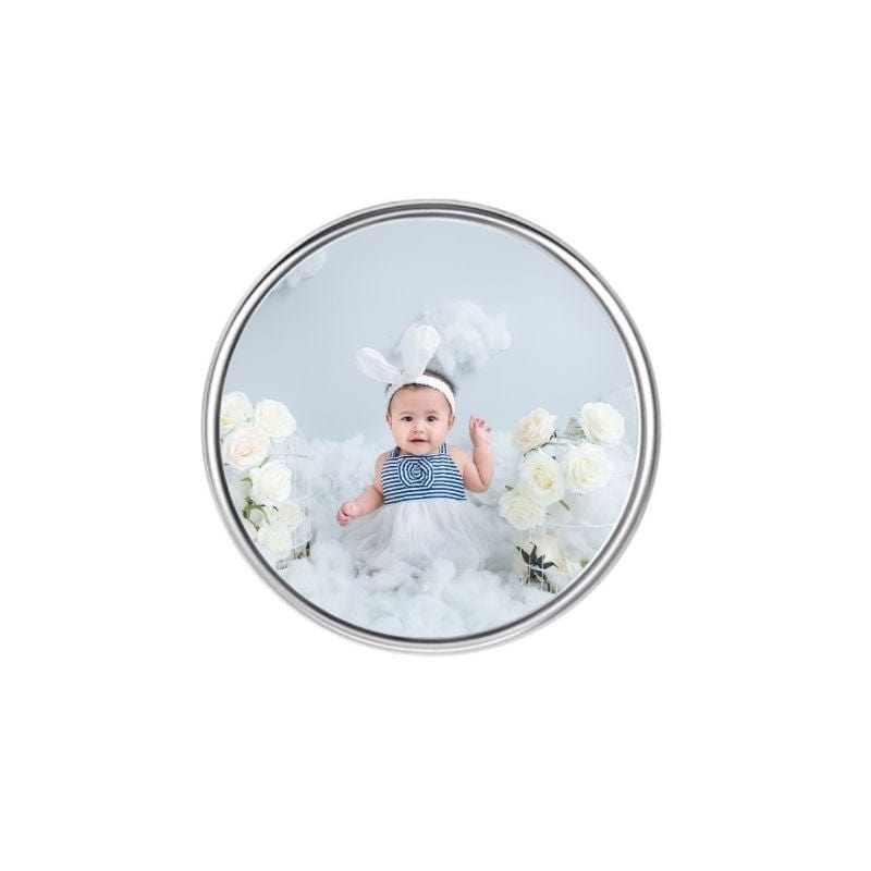 badge rond imprimé en sublimation avec attache pins