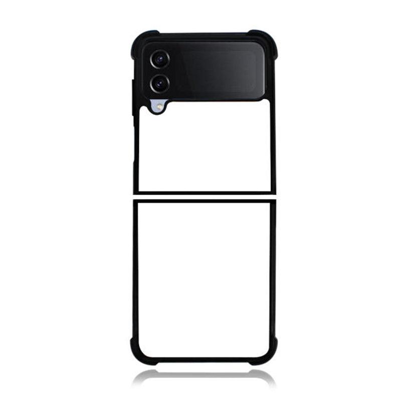 Coque sublimation 2D TPU pour Samsung Galaxy Z Flod 5, Z Fold 4, Z Flip 4, Z Flip 5. La plaque arrière en aluminium dédiée à la sublimation permet la personnalisation de la coque.